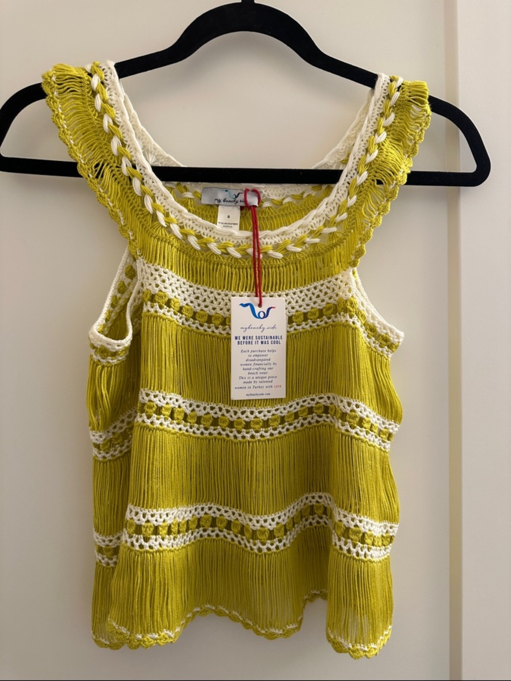 My Beachy Side hand made crotchet tank-NWT